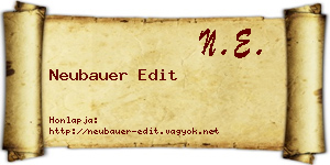 Neubauer Edit névjegykártya